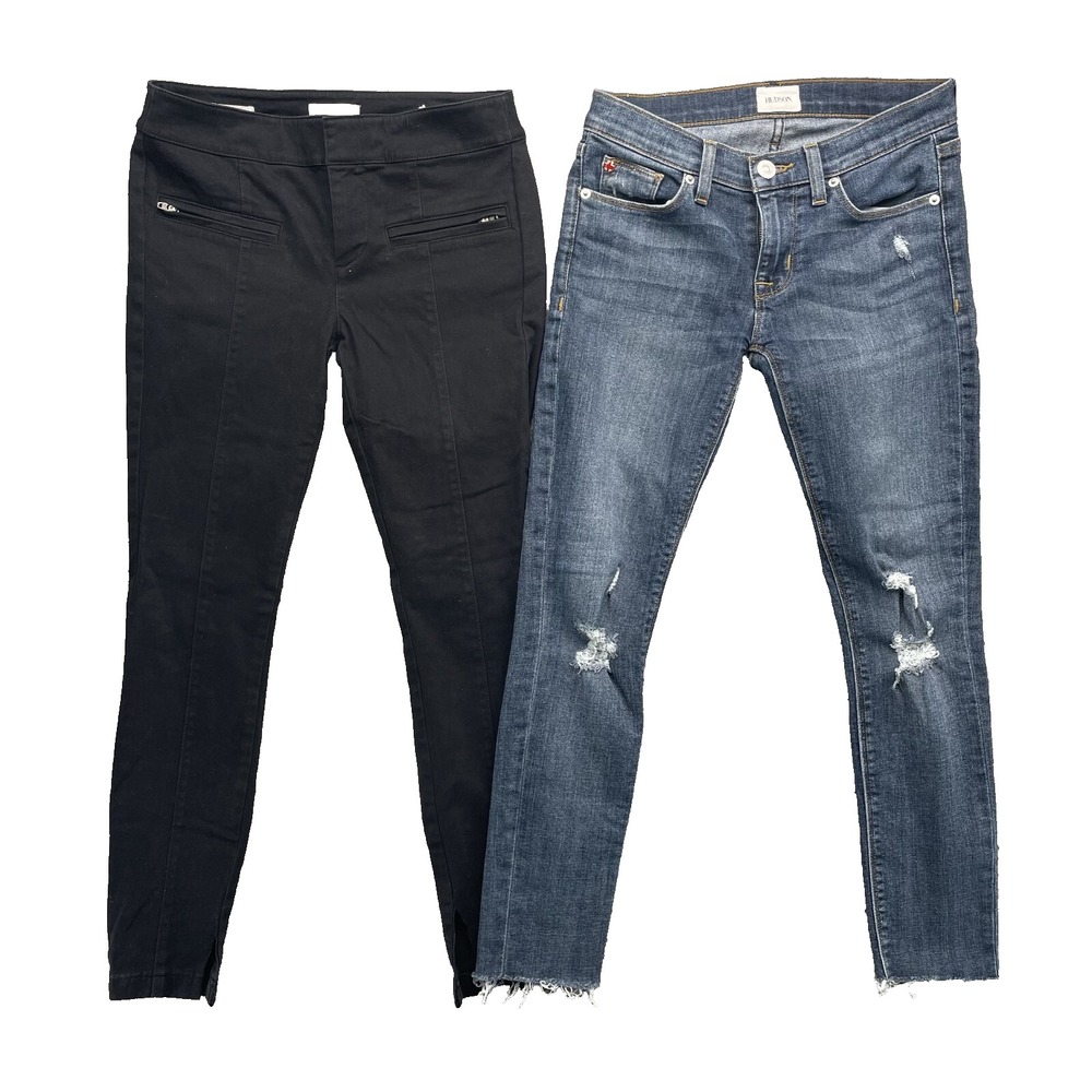 Skinny Pants LOT (2) Women 28 Crop Skinny Pants Y2k Academia Indie Stretch Denim